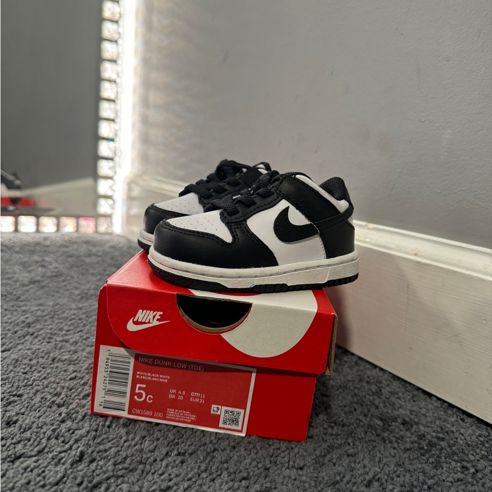 Nike Kids Black and White Nike Dunk Low